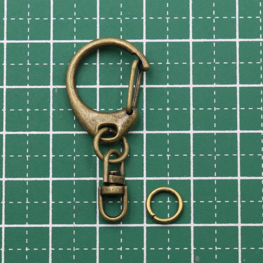 C型 キーホルダー金具 10個セット 全5色 ワンタッチナスカン 回転カン