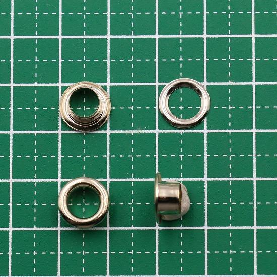 ハトメ 内径 6mm 100個 セット 全4色 ハトメ金具 パーツ ベルト 革 穴