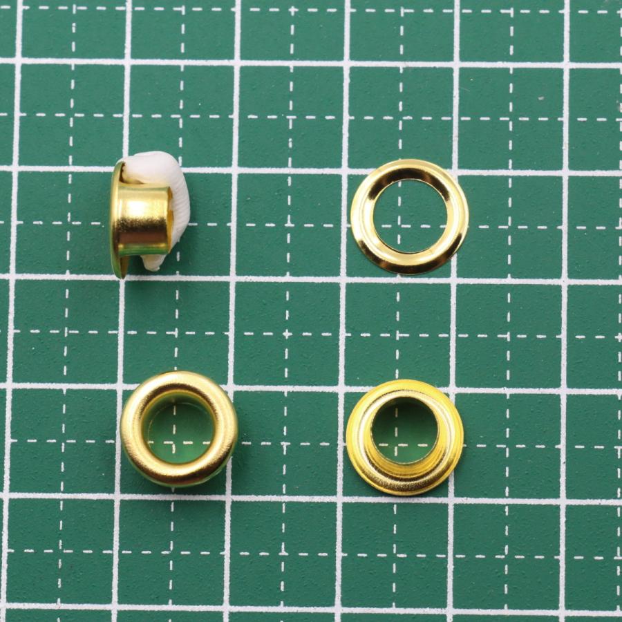ハトメ 内径 6mm 100個 セット 全4色 ハトメ金具 パーツ ベルト 革 穴