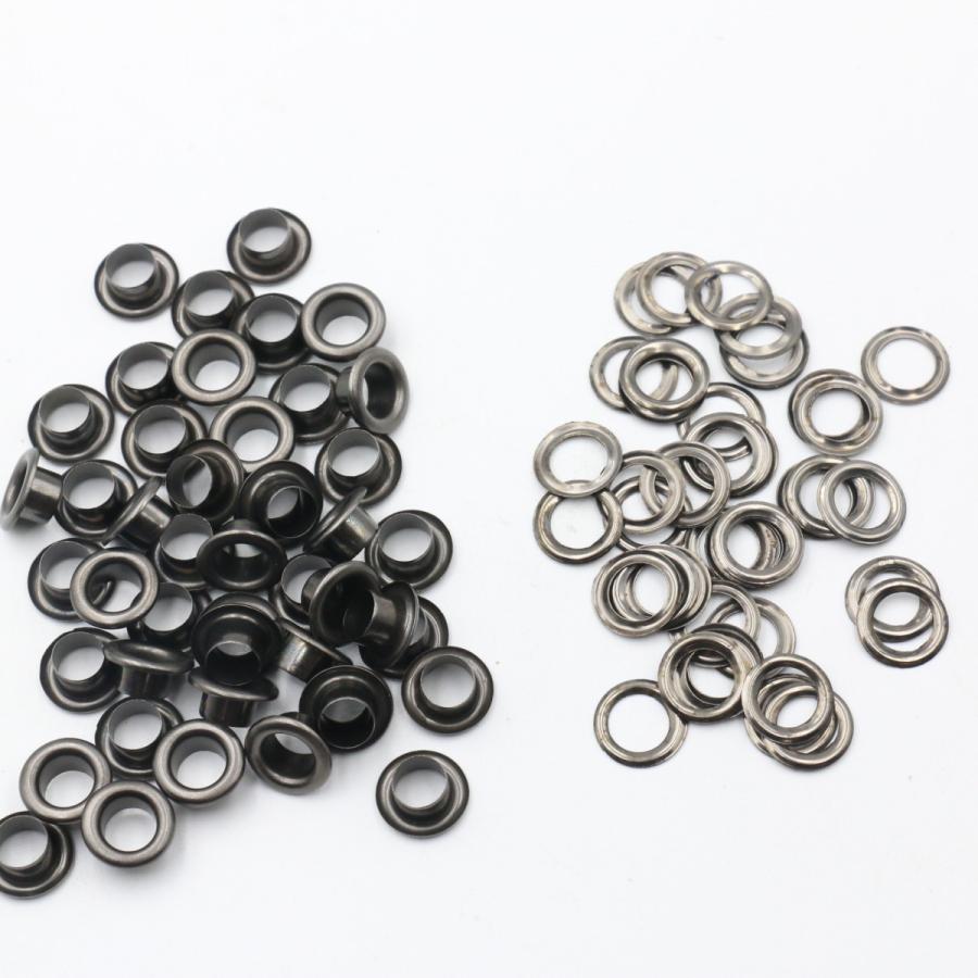 ハトメ 内径 6mm 100個 セット 全4色 ハトメ金具 パーツ ベルト 革 穴