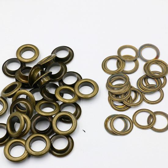 グロメットプライアー　ハトメ１２ｍｍ用 レザー金具 『両面ハトメキット 10mm ブラック 14組 51301