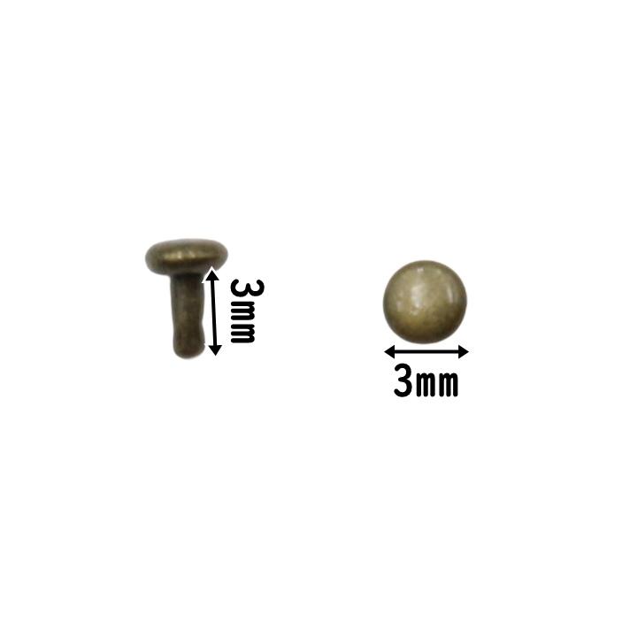 [100組] 片面カシメ 3x3 頭3mm 足3mm カシメ 小カシメ 金具 留め具 手芸 パーツ クラフト リメイク 加工 まとめ買い 卸売 ...