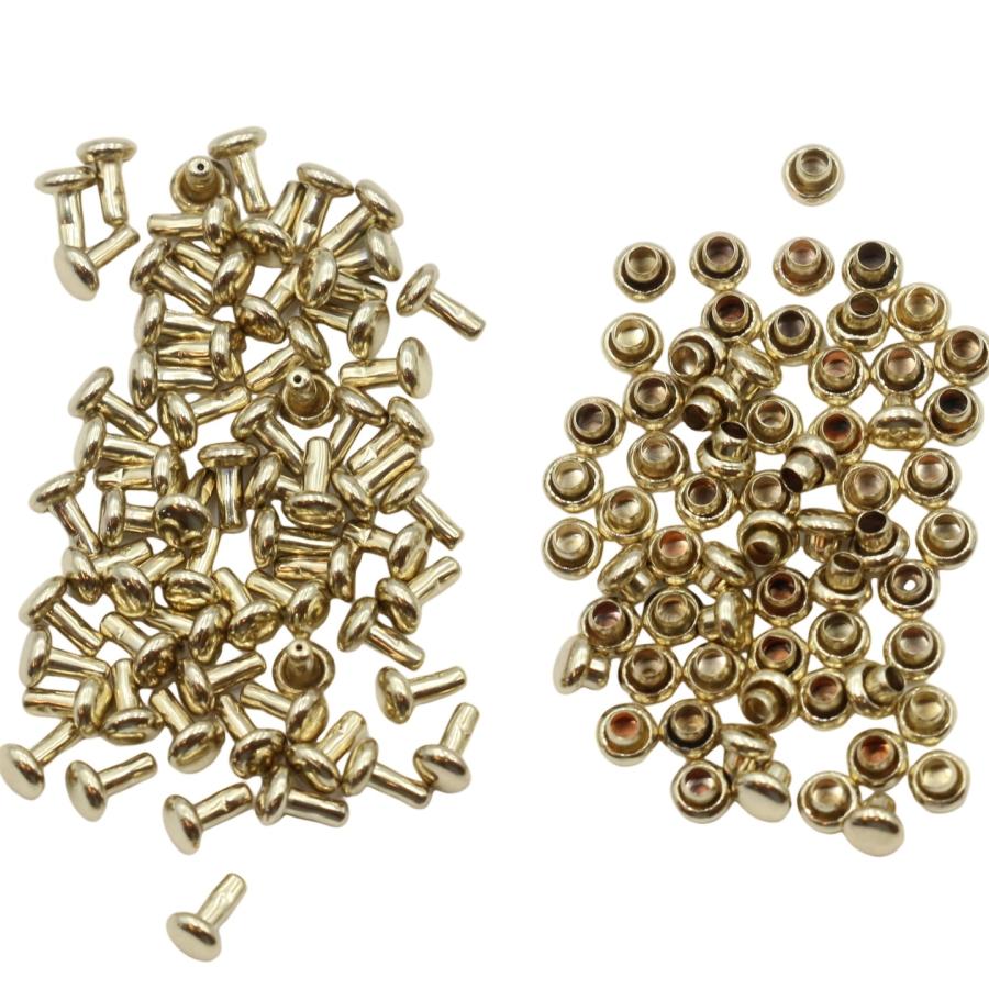 [100組] 片面カシメ 3x3 頭3mm 足3mm カシメ 小カシメ 金具 留め具 手芸 パーツ クラフト リメイク 加工 まとめ買い 卸売 ...