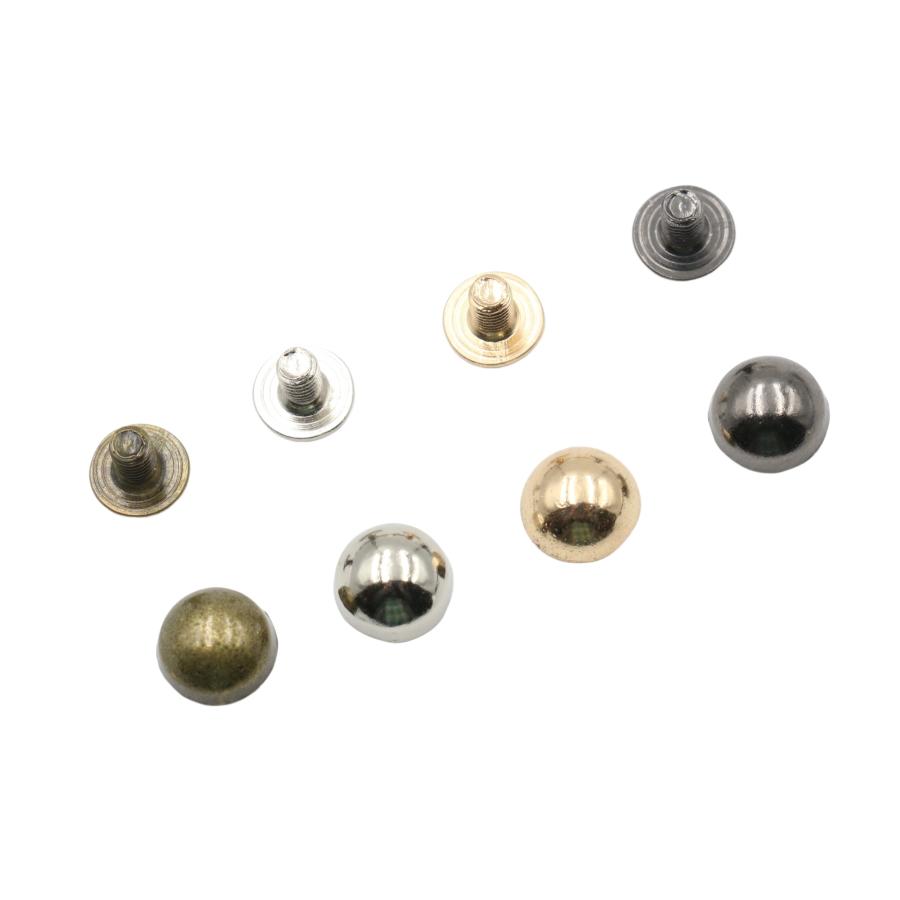 10個] ネジ式 丸型 底鋲 8mm カバン バッグ 底 足 金具 台形 手芸