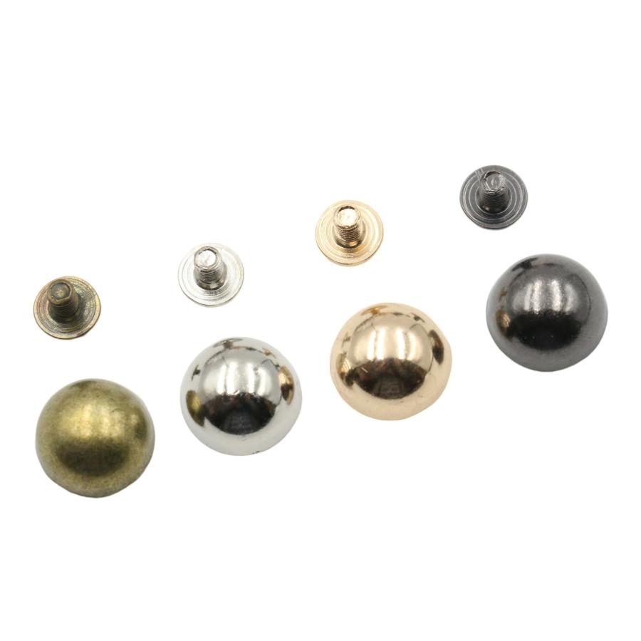 pomページ　43 小サイズ　底ビョウ 10個] ネジ式 丸型 底鋲 12mm カバン バッグ 底 足 金具 台形 手芸