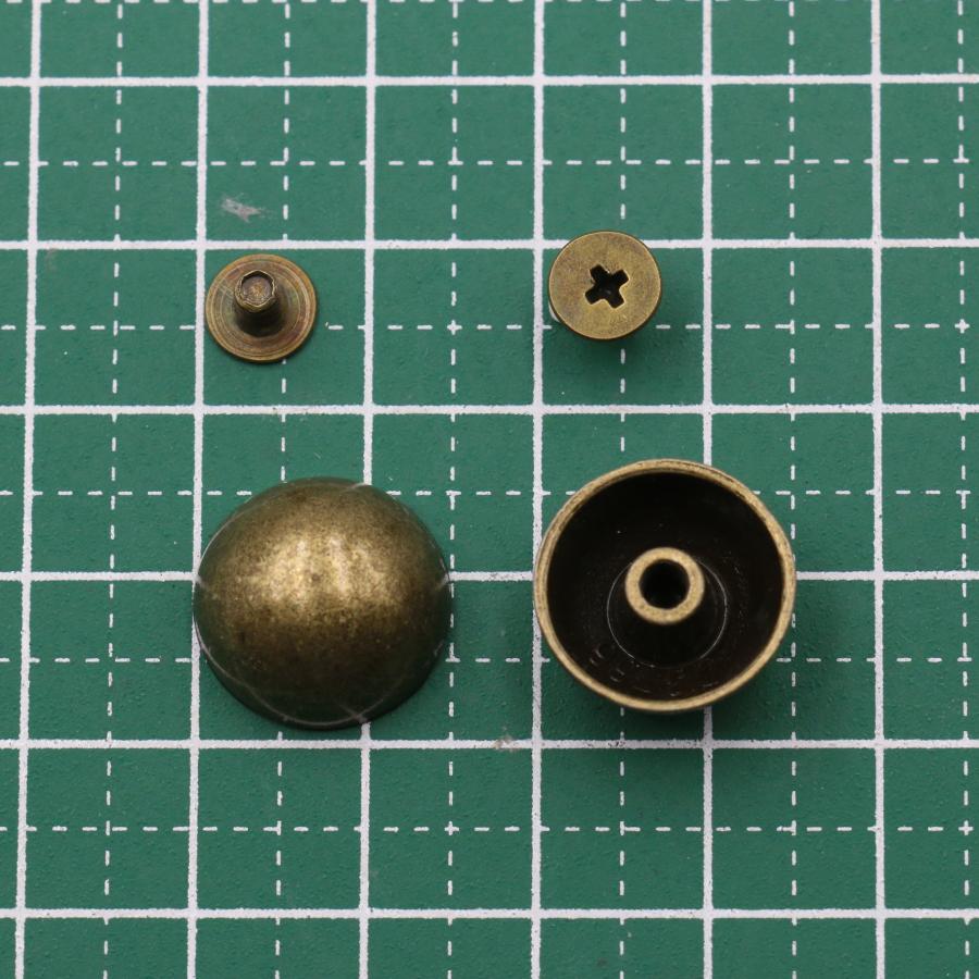 10個] ネジ式 丸型 底鋲 15mm カバン バッグ 底 足 金具 台形 手芸