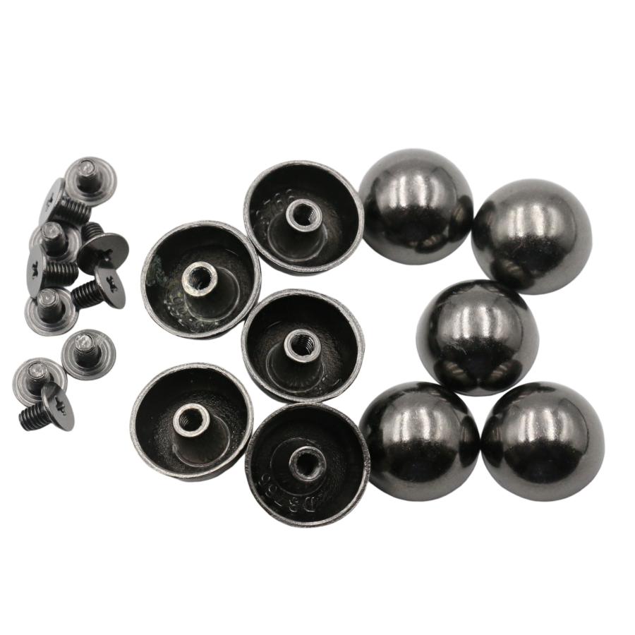 10個] ネジ式 丸型 底鋲 15mm カバン バッグ 底 足 金具 台形 手芸