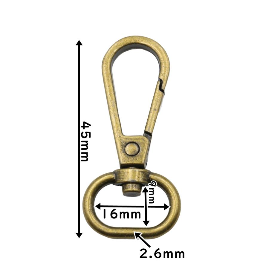 ナスカン 16mm 内径 10個 全4色 回転式 ロック カラビナ なすかん
