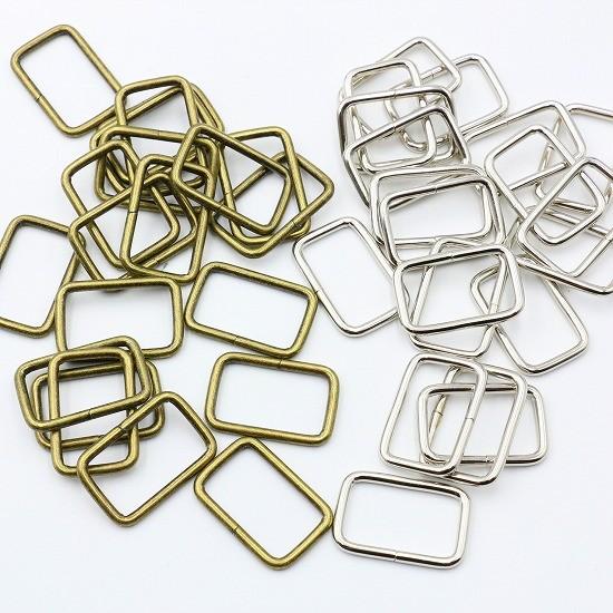 ガンナガン　4種セット 角カン 25mm 内径 20個 セット 全2色 金具 中 中くらい サイズ