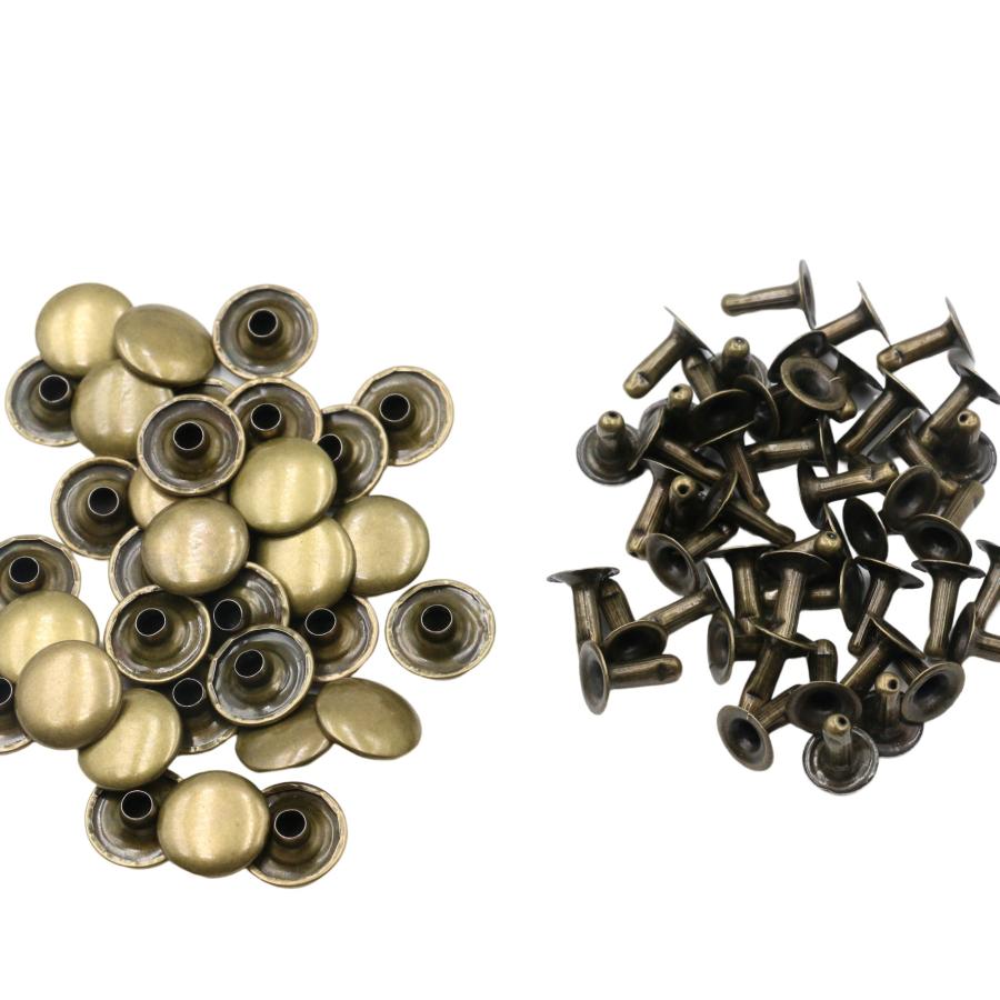 片面カシメ 短足 12mm 10mm足 100組セット 全5色 カシメ 大カシメ 金具 