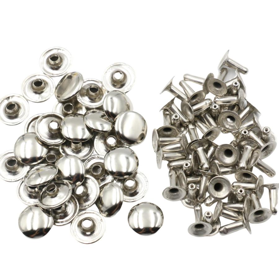 片面カシメ 短足 12mm 10mm足 100組セット 全5色 カシメ 大カシメ 金具 