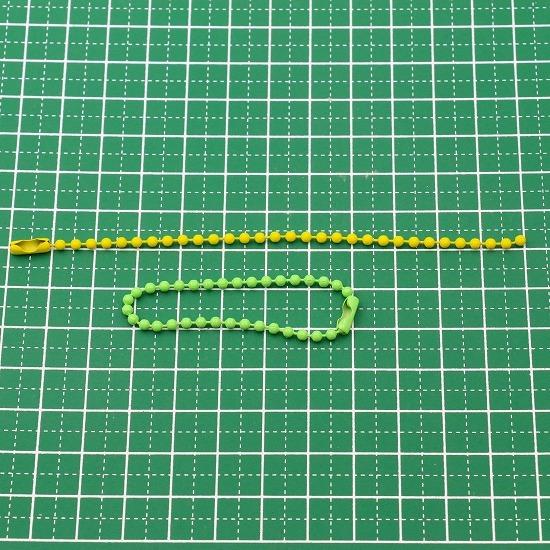 カラー ボールチェーン 10本セット 11cm 2mm幅 全20色 キーチェーン