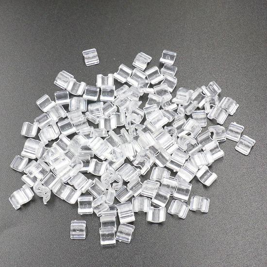 100個] ヘアゴム 留め具 U型 7x7mm 透明 クリア 台座 土台