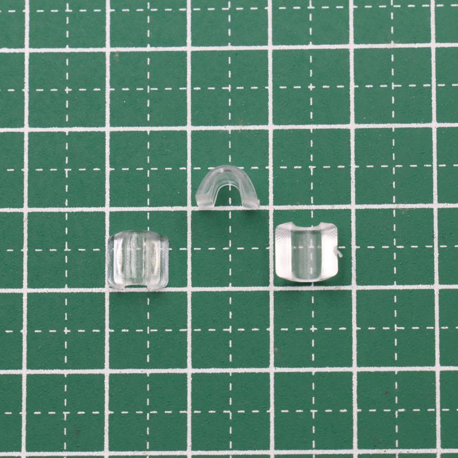 100個] ヘアゴム 留め具 U型 7x7mm 透明 クリア 台座 土台