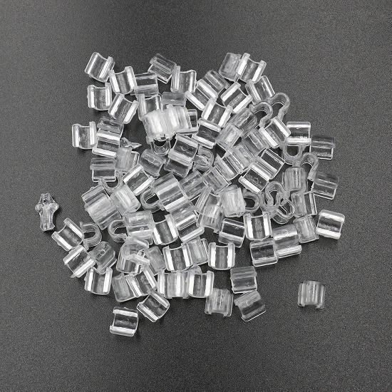 100個] ヘアゴム 留め具 U型 8x9mm 透明 クリア 台座 土台