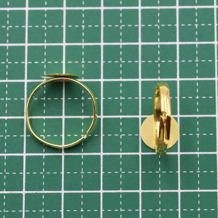 10個セット] 指輪パーツ 10mm 台座 フリーサイズ 全4色 指輪 パーツ