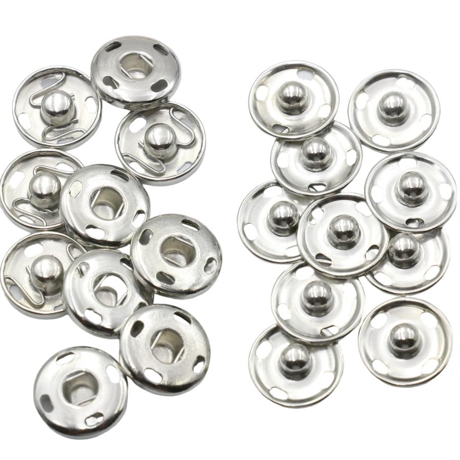 10組] スナップ ボタン 15mm 縫い付け 全5色 スナップボタン 手芸 修理 