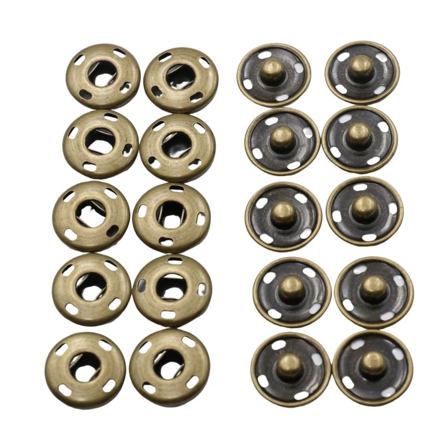 10組] スナップ ボタン 17mm 縫い付け 全5色 スナップボタン 手芸 修理
