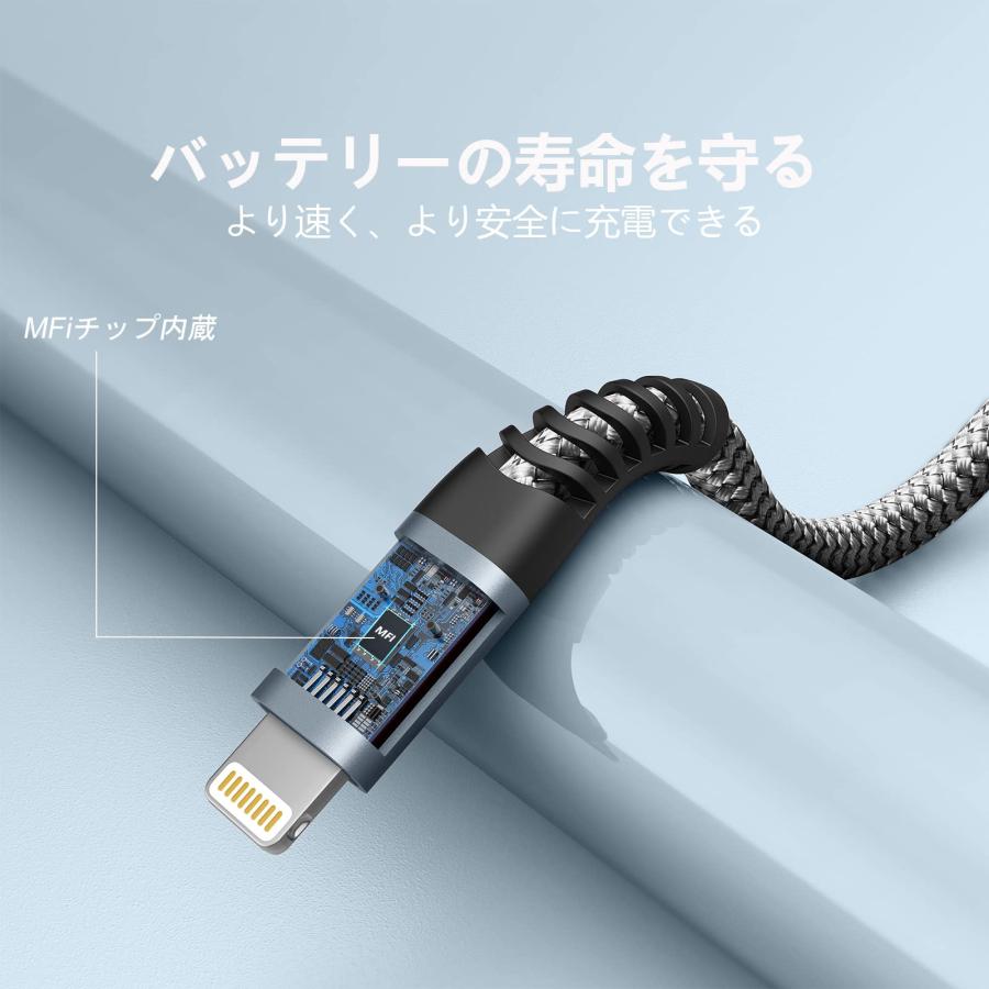 USB C ライトニングケーブル 2M タイプC iPhone 充電ケーブル MFI 認証 2本セット USB-C Lightningケーブル PD｜u2-select-shop｜04