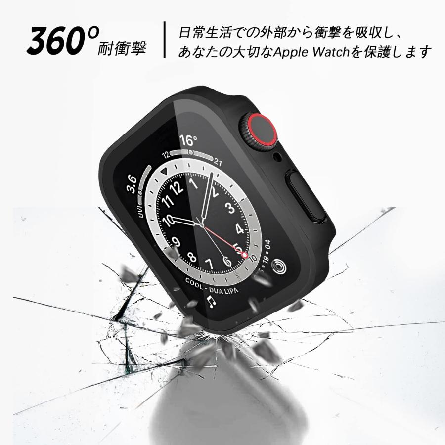 LISAMER 対応 Apple Watch ケース Series 9/8/SE/7/6/5/4 44mm アップルウォッチ用 ケース 防水 一体型｜u2-select-shop｜02