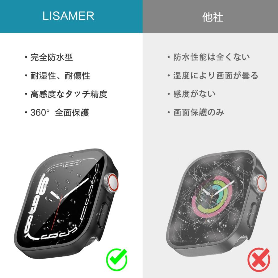 LISAMER 対応 Apple Watch ケース Series 9/8/SE/7/6/5/4 44mm アップルウォッチ用 ケース 防水 一体型｜u2-select-shop｜05