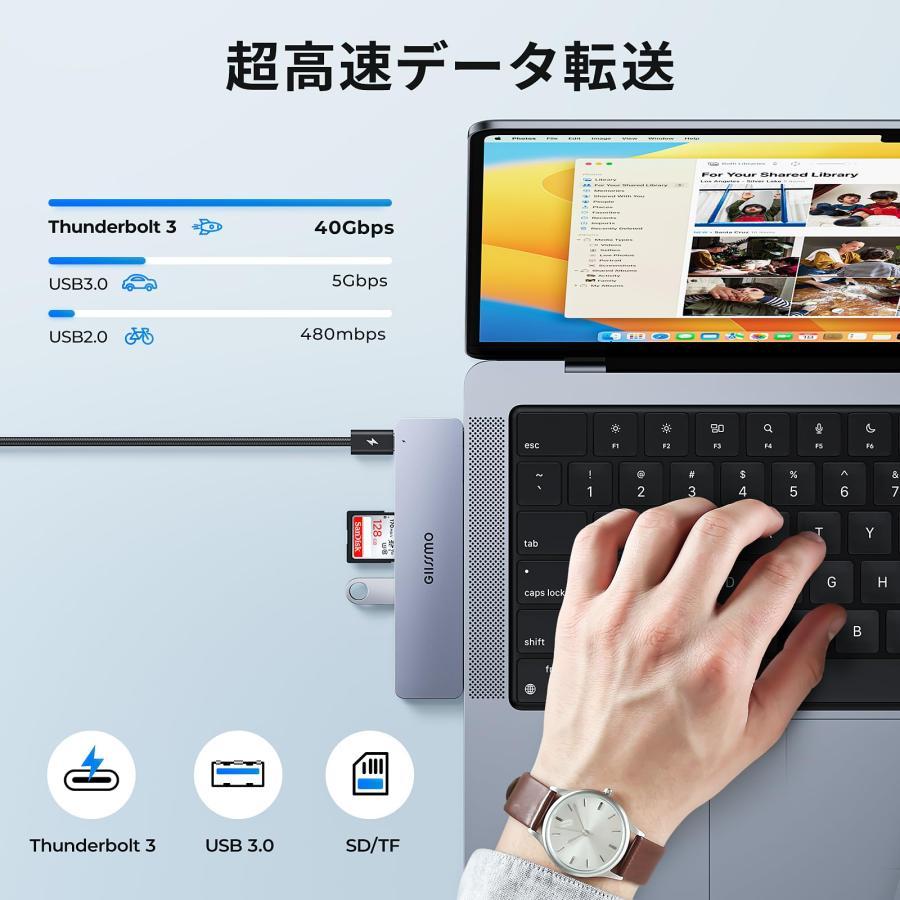 GIISSMO Macbook ハブ Macbook Air Pro 2023 7ポート USB Type C ハブ(サイズ改良) 4K＠60Hz｜u2-select-shop｜05