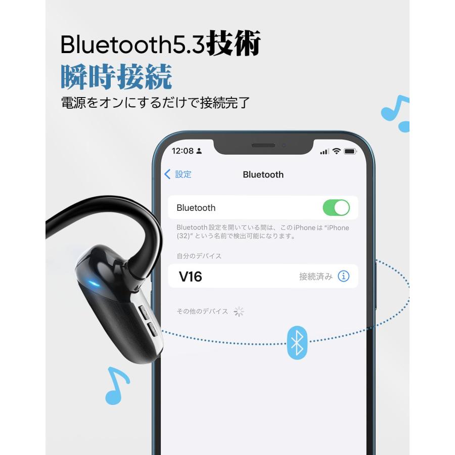 AOKIMI 空気伝導イヤホン 骨伝導イヤホンの進化 ワイヤレスイヤホン Bluetooth イヤホン 18g超軽量 Bluet