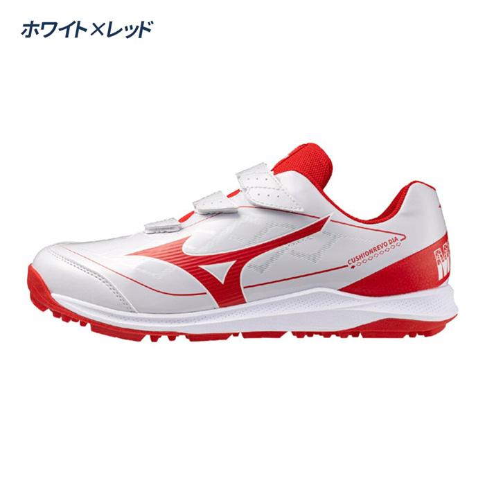 ミズノ限定　ベルト式アップシューズ　白×エンジ×金　右投げ用P革付き27.0cm MIZUNO（ミズノ） 野球 トレーニングシューズ アップシューズ 3E相当