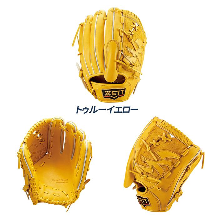 週末値下！ZETT PROSTATUS 野球グローブ イエロー PROSTATUS 硬式野球グローブ イエロー