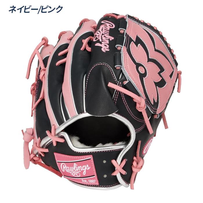 【美品】Rawlings 軟式グローブ ブラック×ピンク Rawlings（ローリングス） 野球 グローブ 軟式 投手用 グラブ サイズ