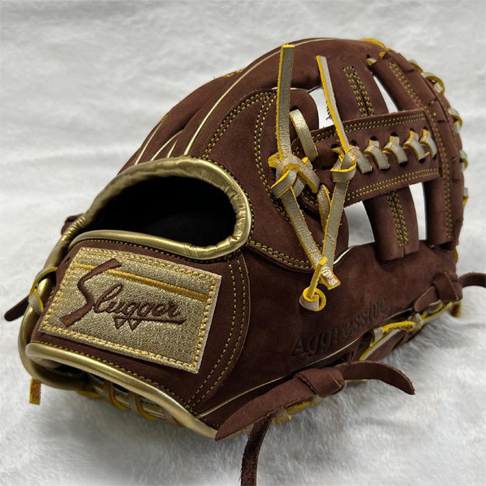 Slugger Aggressive 野球グローブ 茶色 久保田スラッガー（KUBOTA SLUGGER） 野球 グローブ 軟式 内野用 阪神
