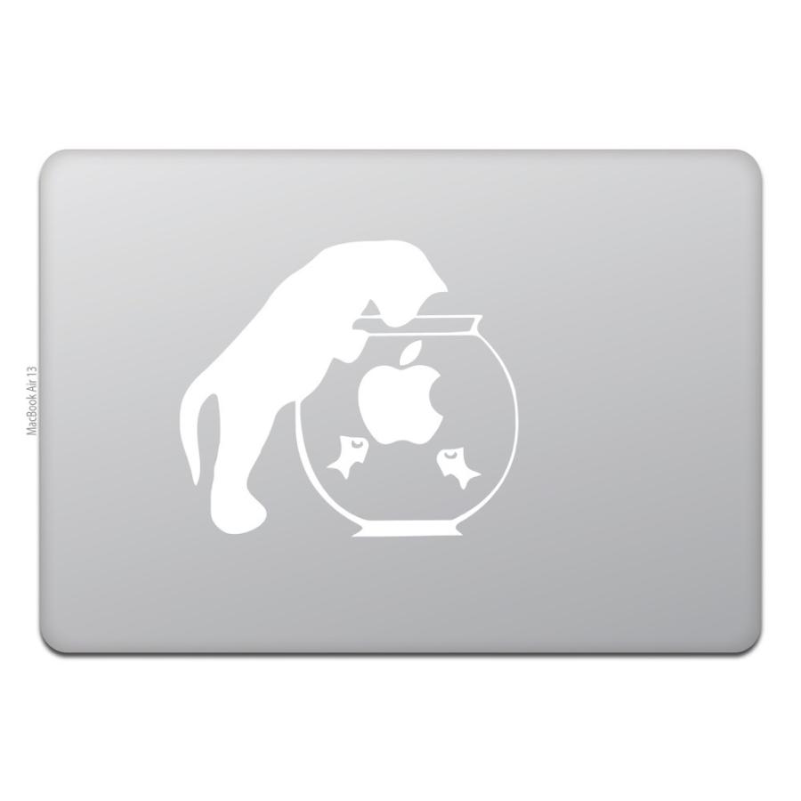 MacBook Air / Pro マックブック ステッカー シール 猫 黒猫 金魚鉢