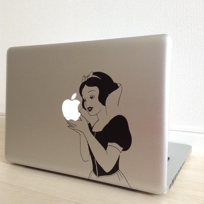 MacBook Air / Pro マックブック ステッカー シール 白雪姫 モノクロ