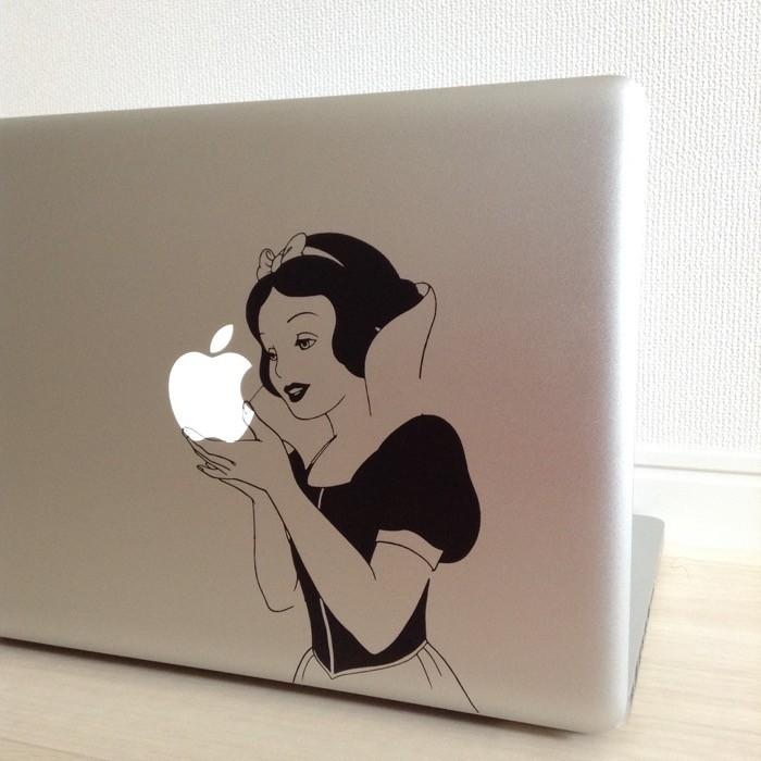 MacBook Air / Pro マックブック ステッカー シール 白雪姫 モノクロ