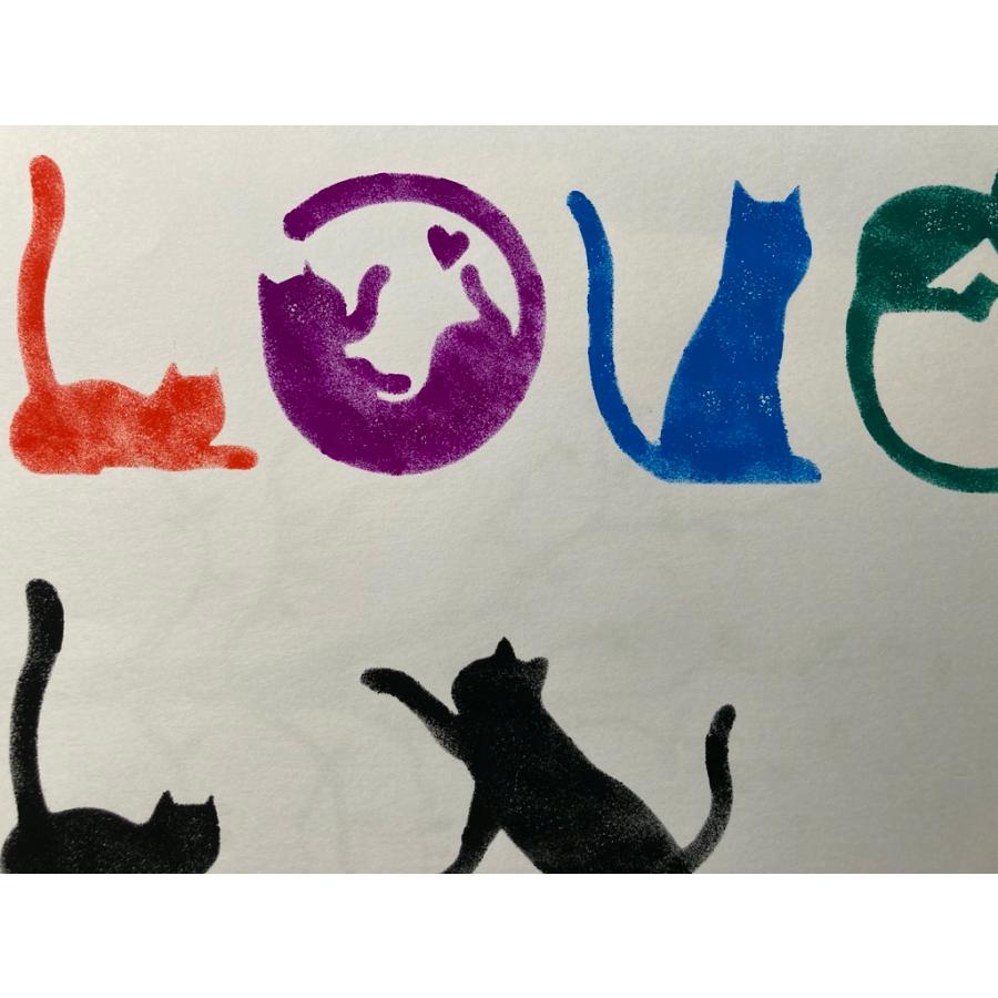 カインドストア ステンシルシート ステンシルアート stencil art 猫 黒