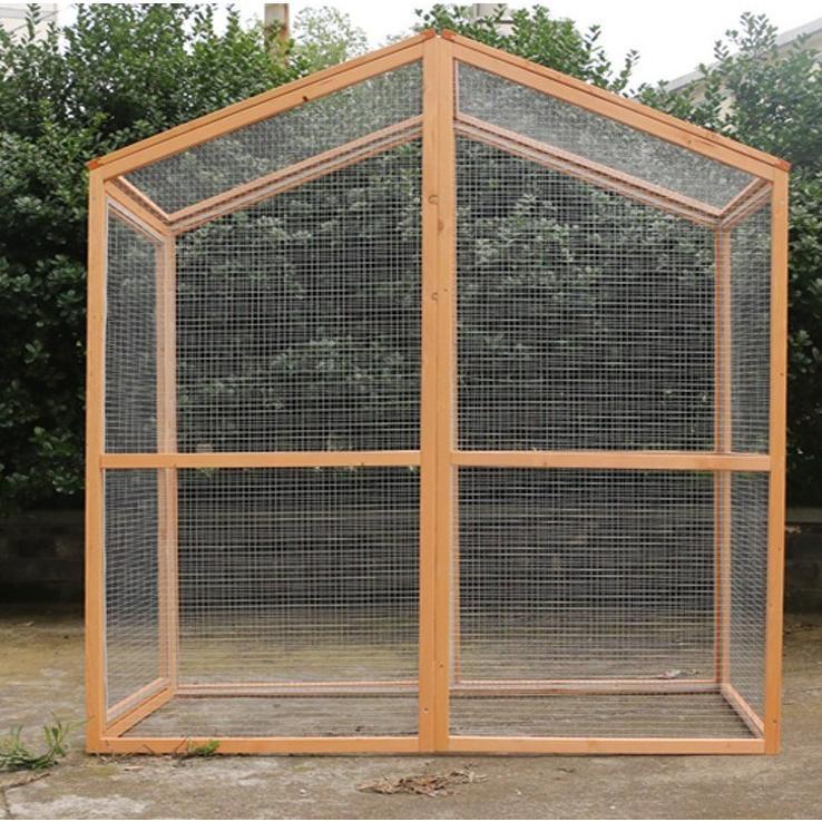 USED 透明なドア 別荘 大型インコ用　バード 鳥籠 飼育ケージ 小動物 ペット 松の木 鳥 鶏 鴨 うさぎ 室外 転倒防止 組立式 防腐材 【YWU1613247410】(58662円)