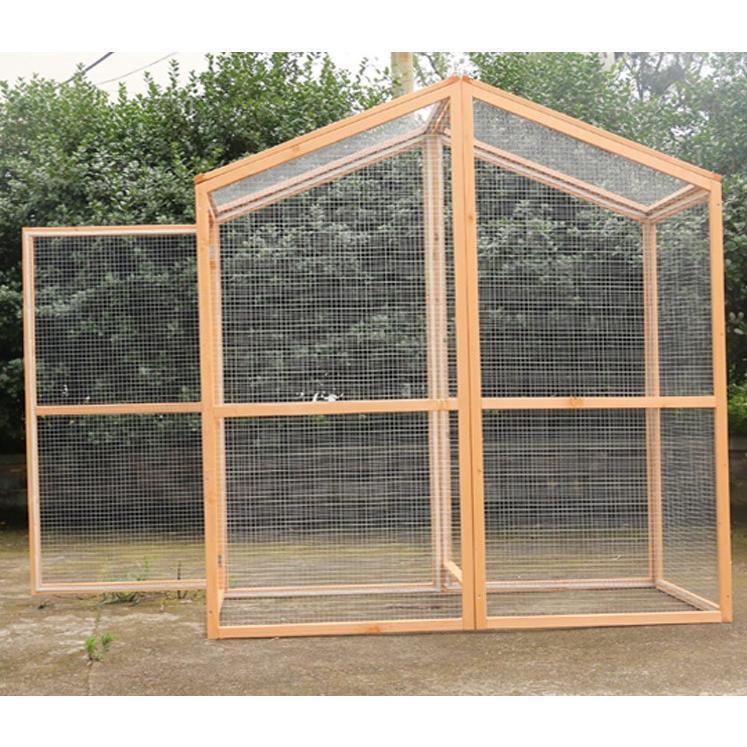 USED 透明なドア 別荘 大型インコ用　バード 鳥籠 飼育ケージ 小動物 ペット 松の木 鳥 鶏 鴨 うさぎ 室外 転倒防止 組立式 防腐材 【YWU1613247410】(58662円)