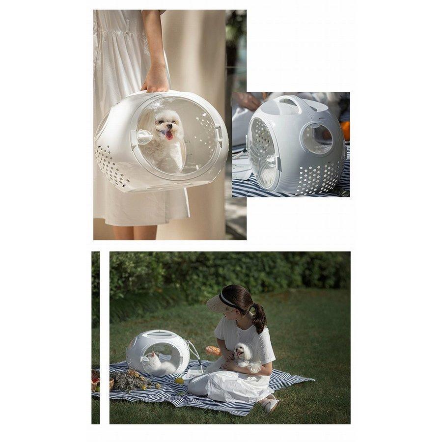 ペット キャリー ケース 犬 キャリーケース 猫 キャリーバッグ ケージ ケース 持ち運び 透明 ラウンド ドーム型 ホワイト ブルー お祝い プレゼント /[abh11] ケース ペット キャリー 犬 キャリーケース 猫 キャリーバッグ ケージ 持ち運び 透明 ラウンド ドーム型 ホワイト ブルー お祝い プレゼント