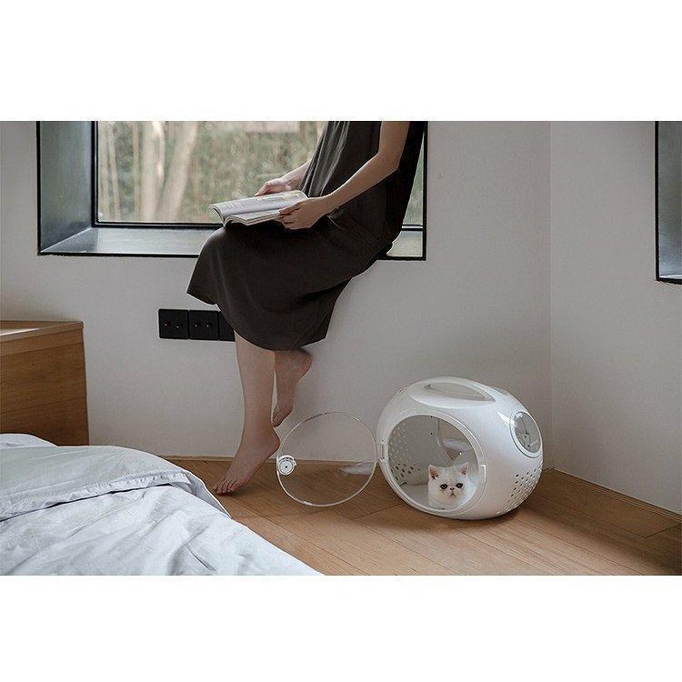 ペット キャリー ケース 犬 キャリーケース 猫 キャリーバッグ ケージ ケース 持ち運び 透明 ラウンド ドーム型 ホワイト ブルー お祝い プレゼント /[abh11] ケース ペット キャリー 犬 キャリーケース 猫 キャリーバッグ ケージ 持ち運び 透明 ラウンド ドーム型 ホワイト ブルー お祝い プレゼント