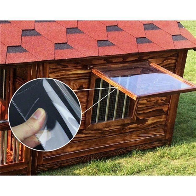 【即購入⭕️】 豪華犬別荘 庭付き ペットハウス 家庭用 犬小屋 窓2点窓1点 網戸 ドア付き 犬舎 外飼い 炭化板 木製 飼育ケージ 簡単組立 丈夫 室外 野外 通気性 防水 防腐 【RIZ9218219980】(33520円)