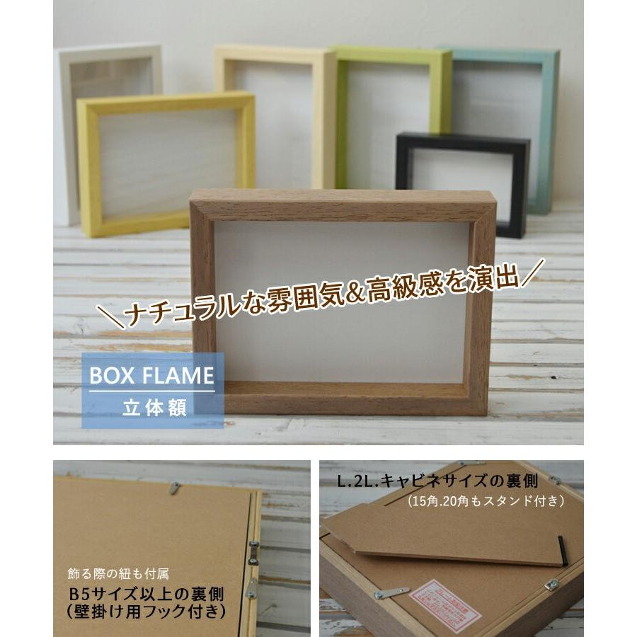 額縁 カラフル 八ツ切 ボックスフレーム 35 イラスト 242×303 立体額