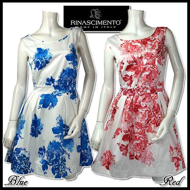特売 Outlet イタリア Rinascimento リナシメント アンティーク調ローズ柄 ワンピース ブルー系とレッド系 サイズs 当初価格税抜円 21新作モデル Www Skylanceronline Com