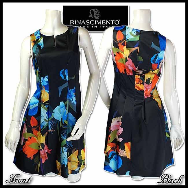 爆売りセール開催中 ワンピース 17年春夏 送料代引料無料 イタリア 当初税抜 サイズsとm ボタニカル柄 花 チューリップ リナシメント Rinascimento ワンピース チュニック Nta2 Tv