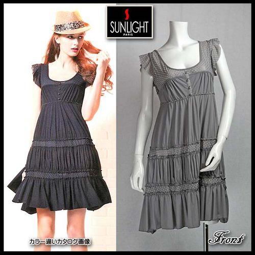 フランス ブランド Sun Light Paris 裾の段々ギャザーフリル切替が可愛いワンピース Ferrat T1とt2とt3 302sltopgl セレクトショップub 通販 Yahoo ショッピング