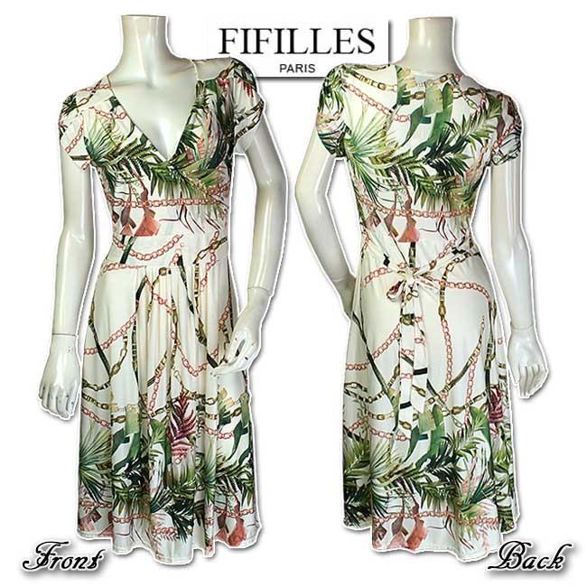 ワンピース フランス Fifilles Paris フィフィーユ チューリップ袖 リーフ チェーン柄 サイズt1とt2とt3 当初税抜 3299fifloplefchn セレクトショップub 通販 Yahoo ショッピング