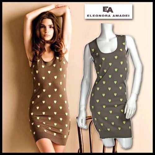 イタリア ブランド Eleonora Amadei エレオノラ アマデイ可愛いハート模様サマーニットワンピース ブラウン系 サイズxsとs 524eaopbr セレクトショップub 通販 Yahoo ショッピング