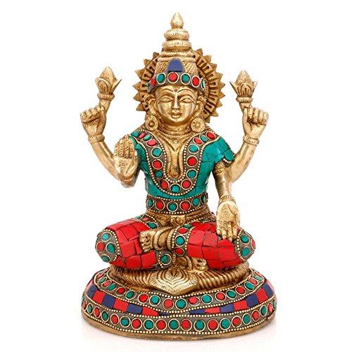 超可爱の Laxmi Lakshmi Hindu Fortune、富と繁栄???Beauty、愛のシンボルとGrace Good Goddess真鍮statue- その他インテリア雑貨、小物
