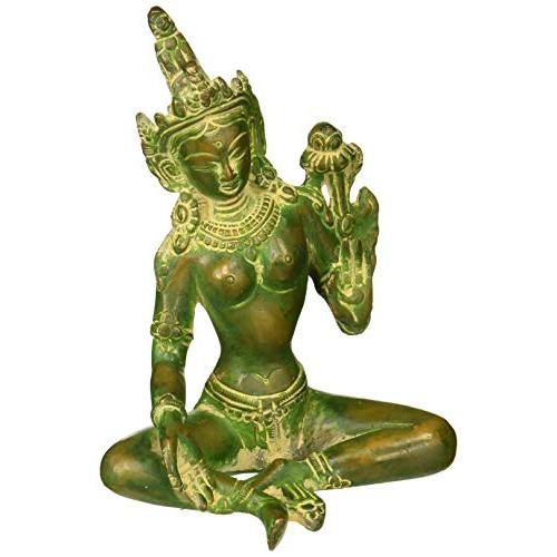 【日本限定モデル】 チベット仏教Goddess Green Tara???真鍮Statue その他インテリア雑貨、小物