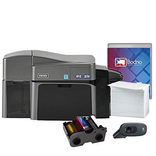 【中古】 Fargo DTC1250e Dual Sided ID Card Printer & Complete Supplies Package with Silver Edition Bodno Software その他プリンター周辺機器、アクセサリー