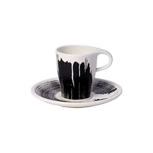 売れ筋介護用品も！ Boch & Villeroy Coffee White / Black Porcelain, Premium oz, 6 Set, Saucer & Cup Espresso Doppio Awake Passion 皿、ボウル